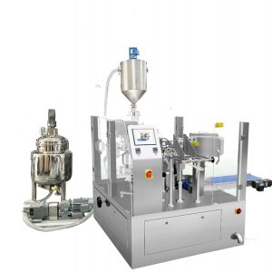 Kantong sing wis digawe kanthi otomatis isi kemasan segel kanthi pangisi pistion kanggo cairan & tempel